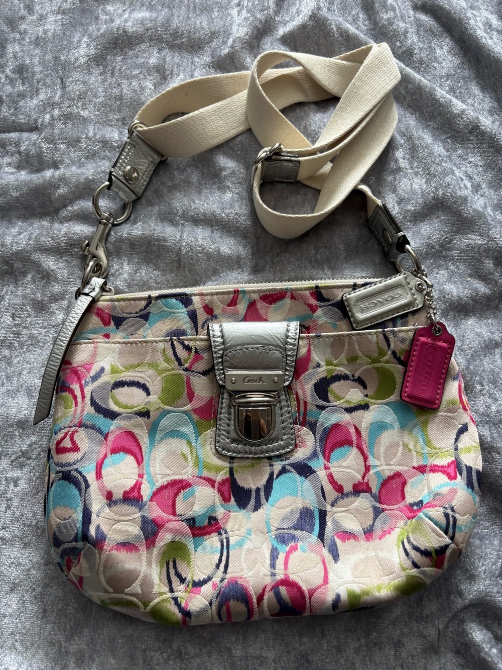Coach Multicolor Signature Canvas Small Crossbody Bag
